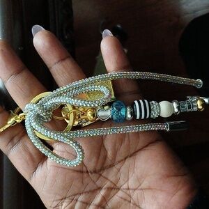 Rhinestone rope bag charm.